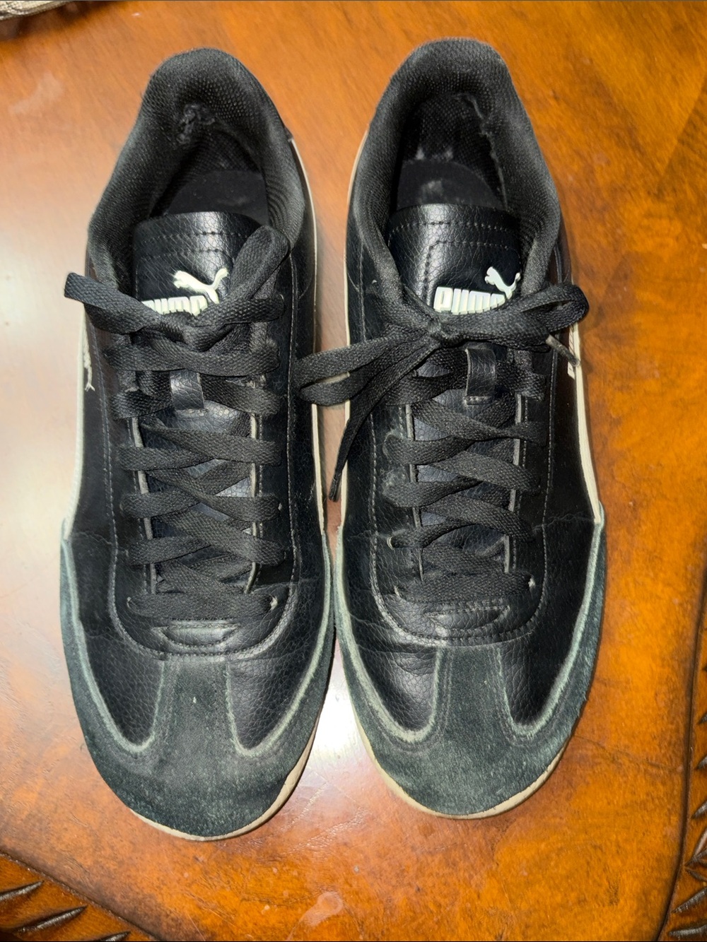 Puma Men’s Black Low-Top Sneakers with White Puma Logo